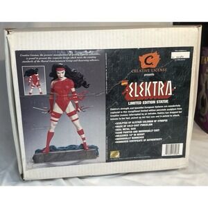 1996 CREATIVE LICENSE ELEKTRA (RED) STATUE ~ 10" W COA  # 16492500 (W4)